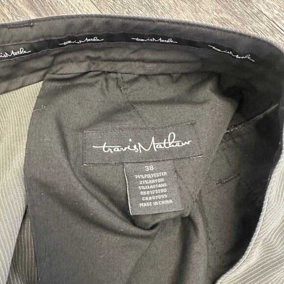 Travis Mathew Pinstripe Gray White Mens‎ 38 Chino Stretch Performance Golf Pants - Picture 4 of 11